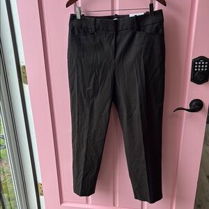 LOFT Black and White Pinstripe Pants